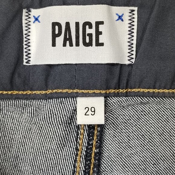 Paige Dark Wash Flared Denim Jeans Womens Size 29 Hidden Hills Stretch USA Made - Picture 7 of 16